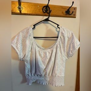 Women’s Light blue off the shoulder T-shirt